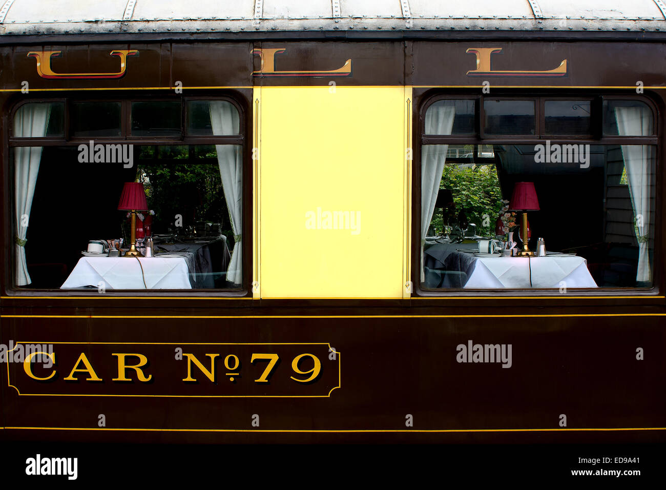 Un chariot Pullman comme vu à Grosmont Gare sur le North York Moors Railway, North Yorkshire Banque D'Images