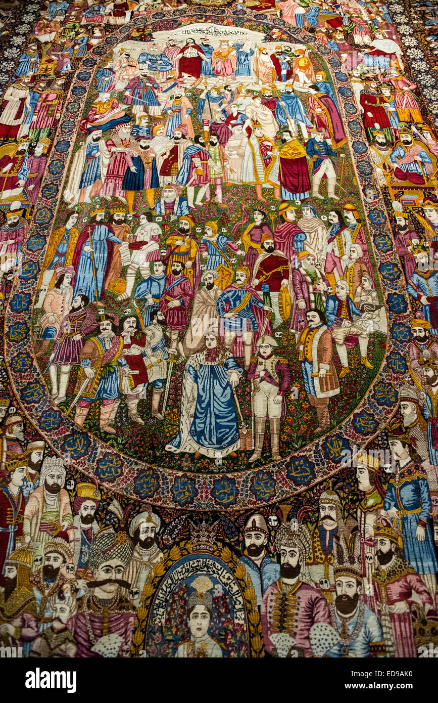 Tapis au Musée du Tapis d'Iran à Téhéran, Iran Banque D'Images