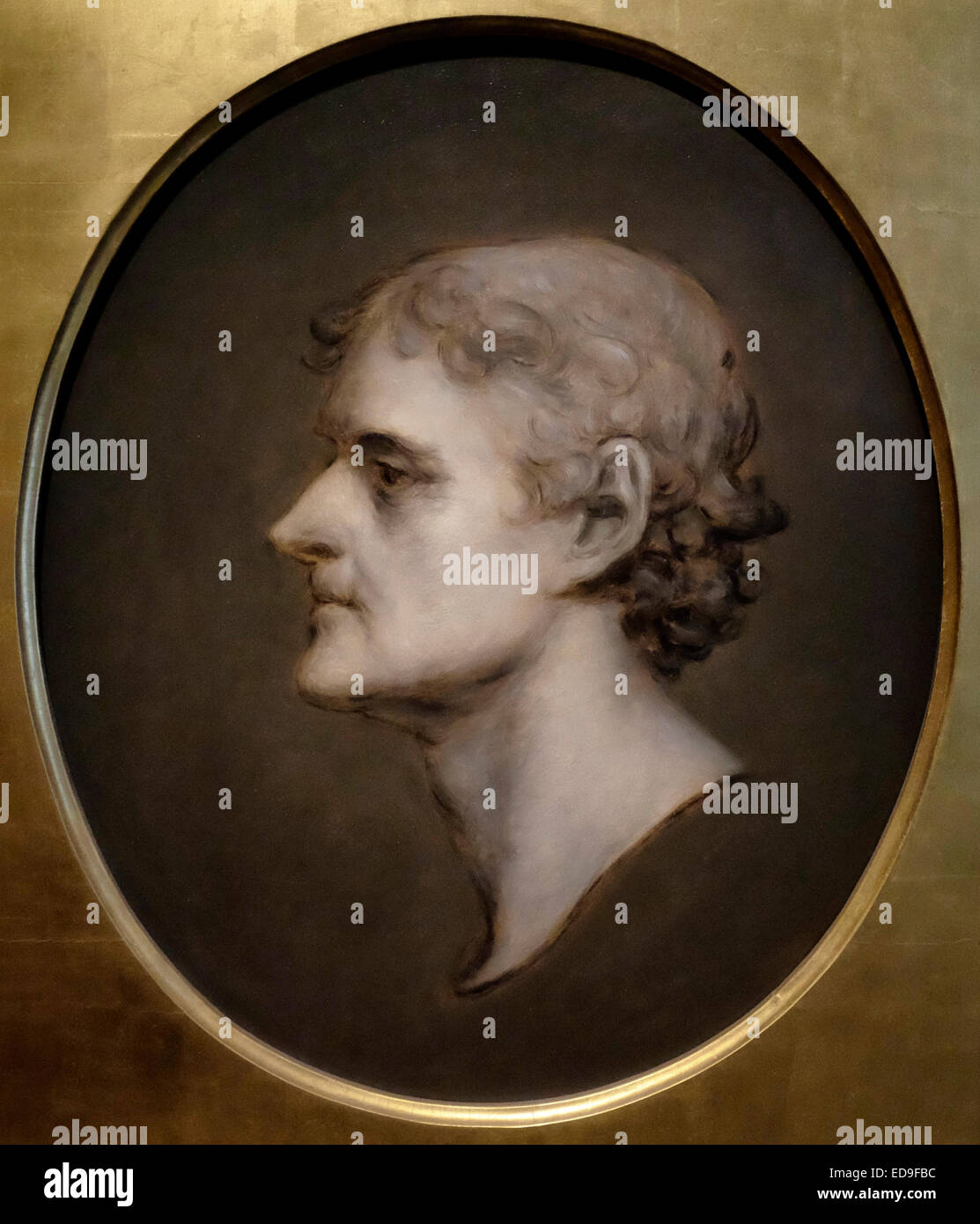 Le président Thomas Jefferson - portrait de profil Charles Bird King après Gilbert Stuart 1836 Banque D'Images