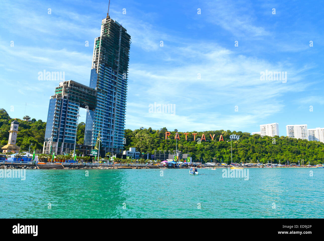 Paysage de ville de la ville de Pattaya, Thaïlande Banque D'Images