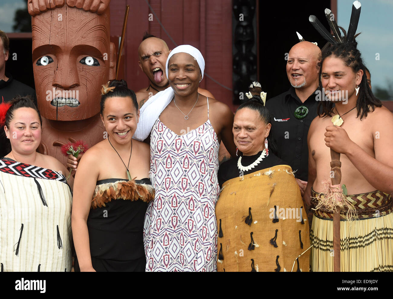 Auckland, Nouvelle-Zélande. 06Th Jan, 2015. Venus Williams est accueilli à l'Orakei Marae. ASB Classic Women's International. ASB Tennis Centre, Auckland, Nouvelle-Zélande. Credit : Action Plus Sport/Alamy Live News Banque D'Images