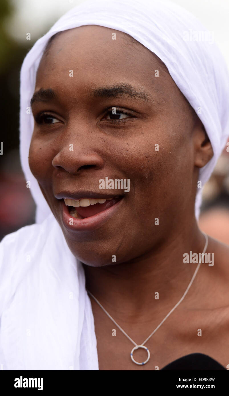 Auckland, Nouvelle-Zélande. 06Th Jan, 2015. Venus Williams est accueilli à l'Orakei Marae. ASB Classic Women's International. ASB Tennis Centre, Auckland, Nouvelle-Zélande. Credit : Action Plus Sport/Alamy Live News Banque D'Images