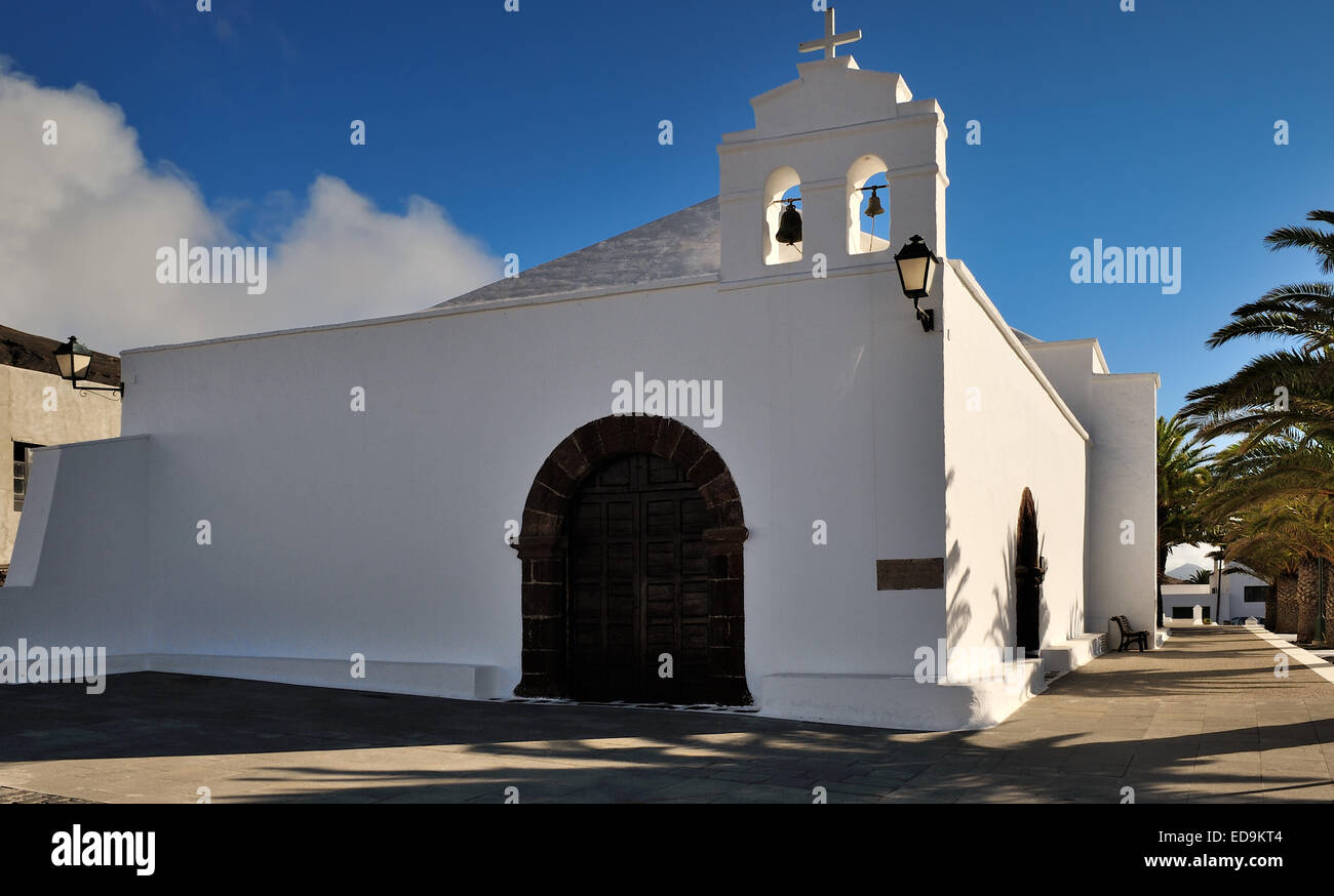 L'église du village de San Marcial del Rubicon à Puerto del Carmen, Lanzarote, îles Canaries, Espagne Banque D'Images
