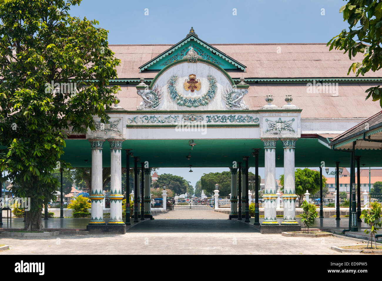 Intérieur de la Yogyakarta Kraton (Palais Royal) en Java, Indonésie. Banque D'Images