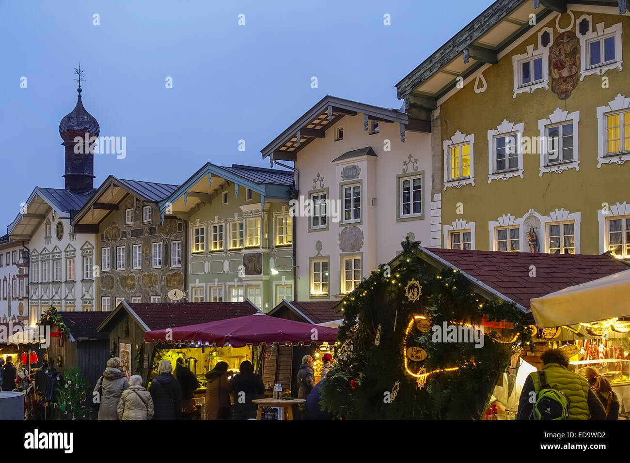 Weihnachtsmarkt à Bad Tölz, Bayern, Deutschland Banque D'Images