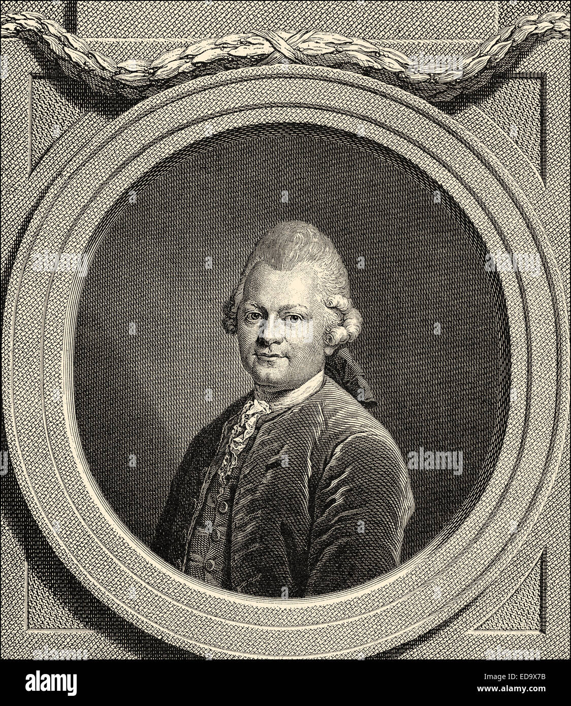 Gotthold Ephraim Lessing, 1729 - 1781, un poète de l'Illumination, Portrait von allemand Gotthold Ephraim Lessing (1729 - 1781), Banque D'Images