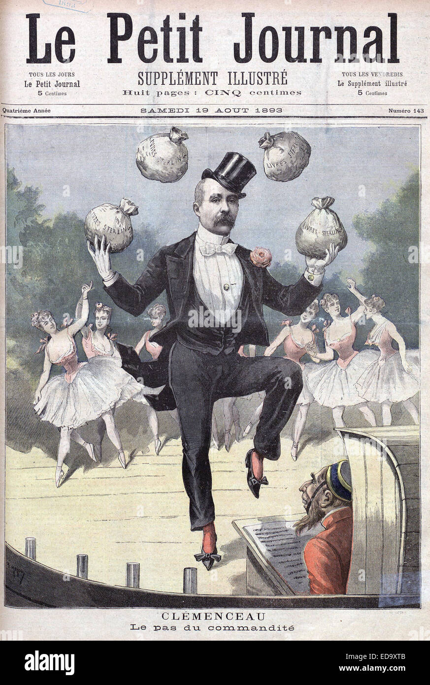 GEORGES CLEMENCEAU est lampooned par l'hebdomadaire illustré en Français comme candidat à l'élection législative 1893 dans le Var région de France Banque D'Images