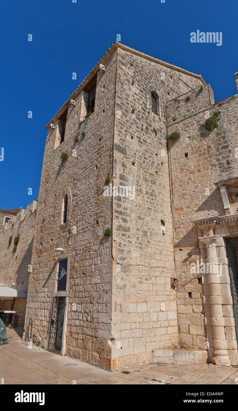 Tour de Saint Nicolas (vers xv c.), de la ville, les fortifications en Trogir, Croatie. Site du patrimoine mondial de l'UNESCO Banque D'Images
