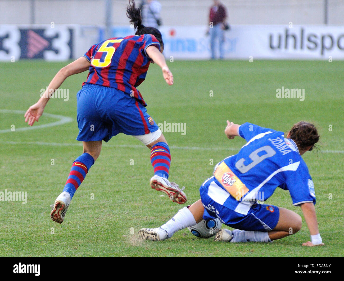 Barcelone - 31 OCT : F.C Barcelone femmes football équipe jouer contre RCDE Espanyol le 31 octobre 2009 à Barcelone, Espagne. Banque D'Images