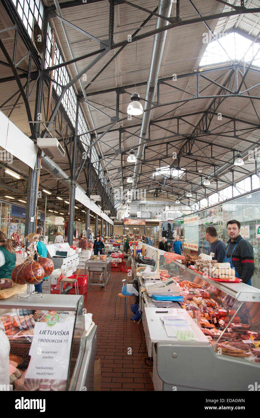 Marché Central, Vilnius, Lituanie Banque D'Images
