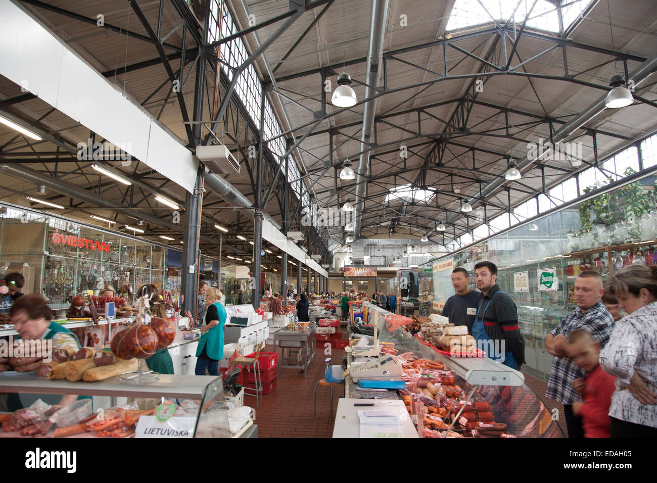Marché Central, Vilnius, Lituanie Banque D'Images
