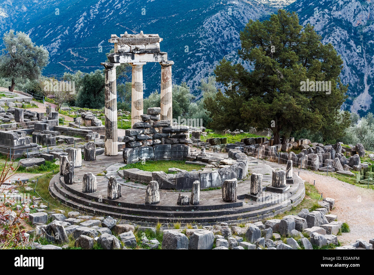 Delphes, Grèce Antique, sanctuaire d'Athena Pronaia Banque D'Images