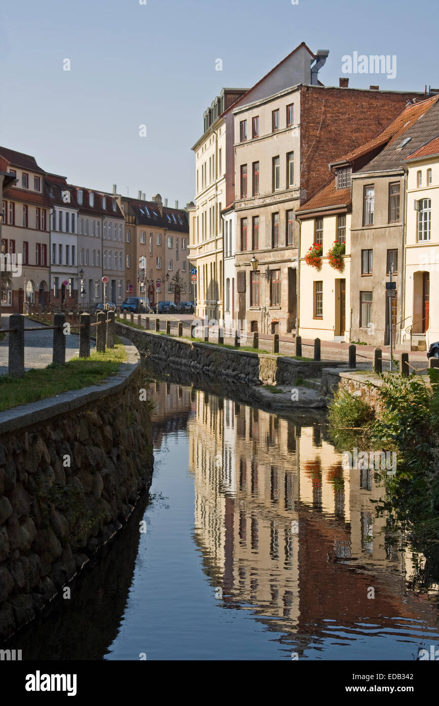 L'Europe, l'Allemagne, de Mecklembourg-Poméranie occidentale, Wismar, Maisons Historiques Frische Grube dans la ville hanséatique de Wismar, Banque D'Images