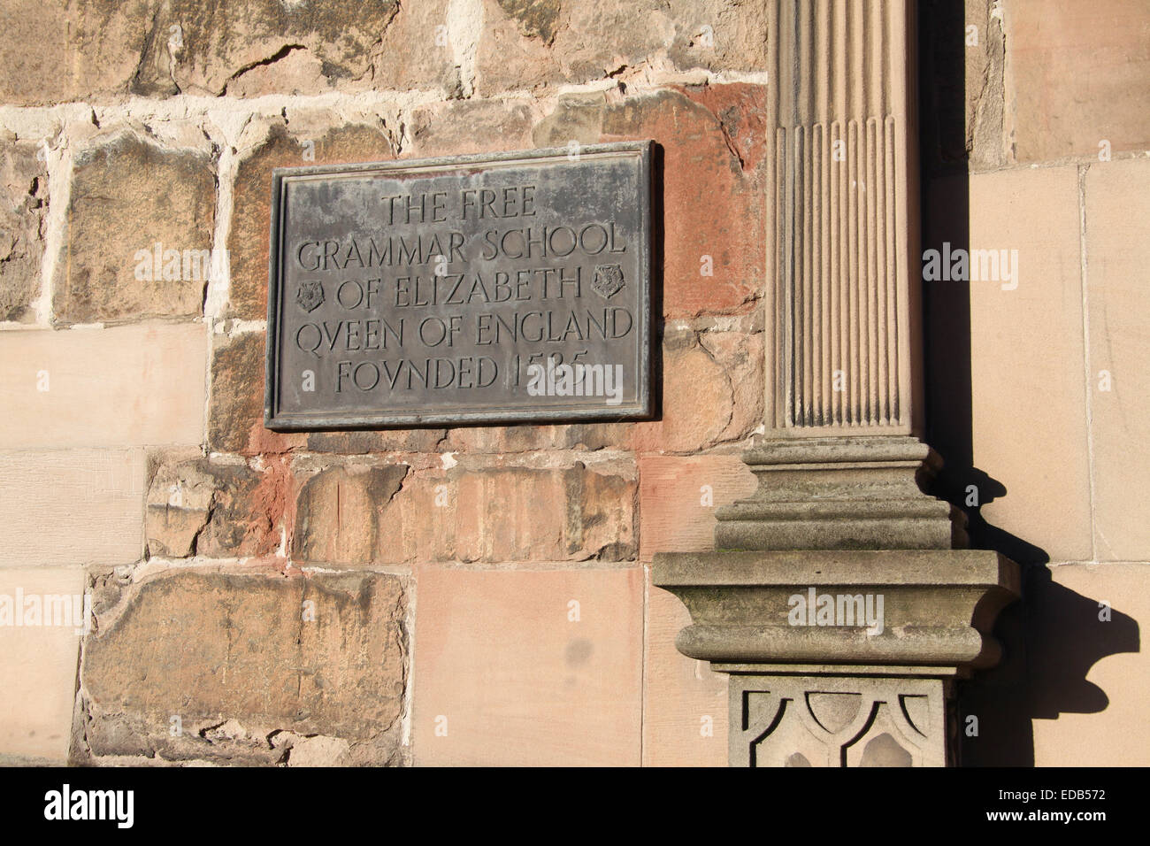 Free Grammar School de Elizabeth Reine d'Angleterre a fondé 1585 à Ashbourne Banque D'Images