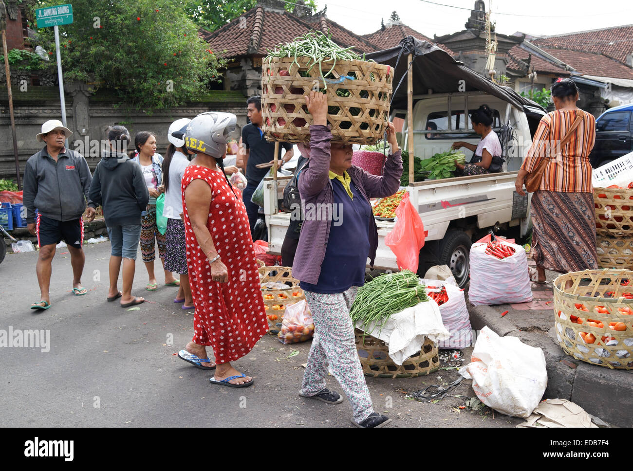 Marché traditionnel Badung, Denpasar, Bali. Badung Market est le plus grand marché traditionnel de Bali. Banque D'Images
