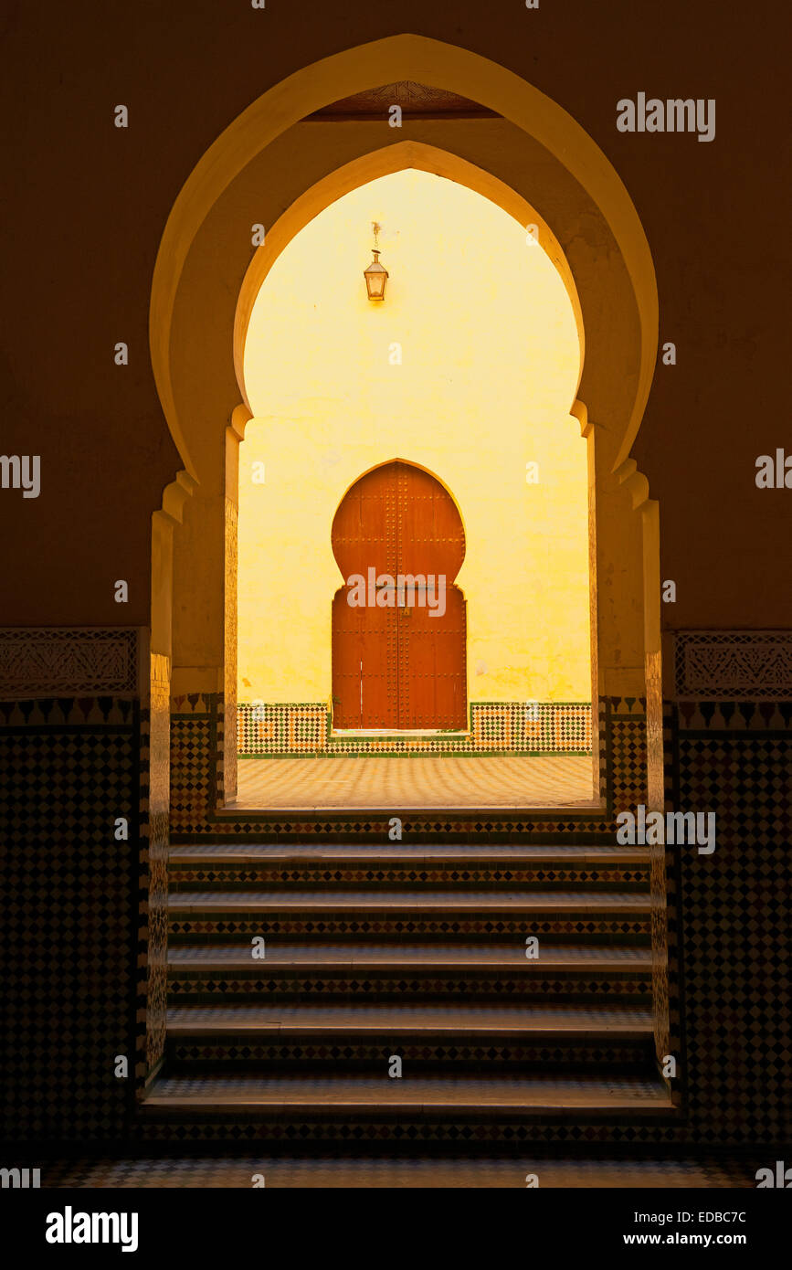 Mausolée de Moulay Ismail, Meknès, Maroc Banque D'Images