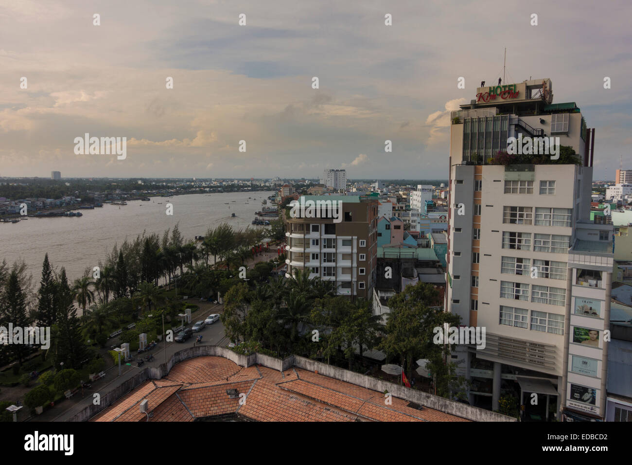 Paysage urbain, derrière le Mékong, le delta du Mékong, Can Tho, Vietnam du Sud, Vietnam Banque D'Images