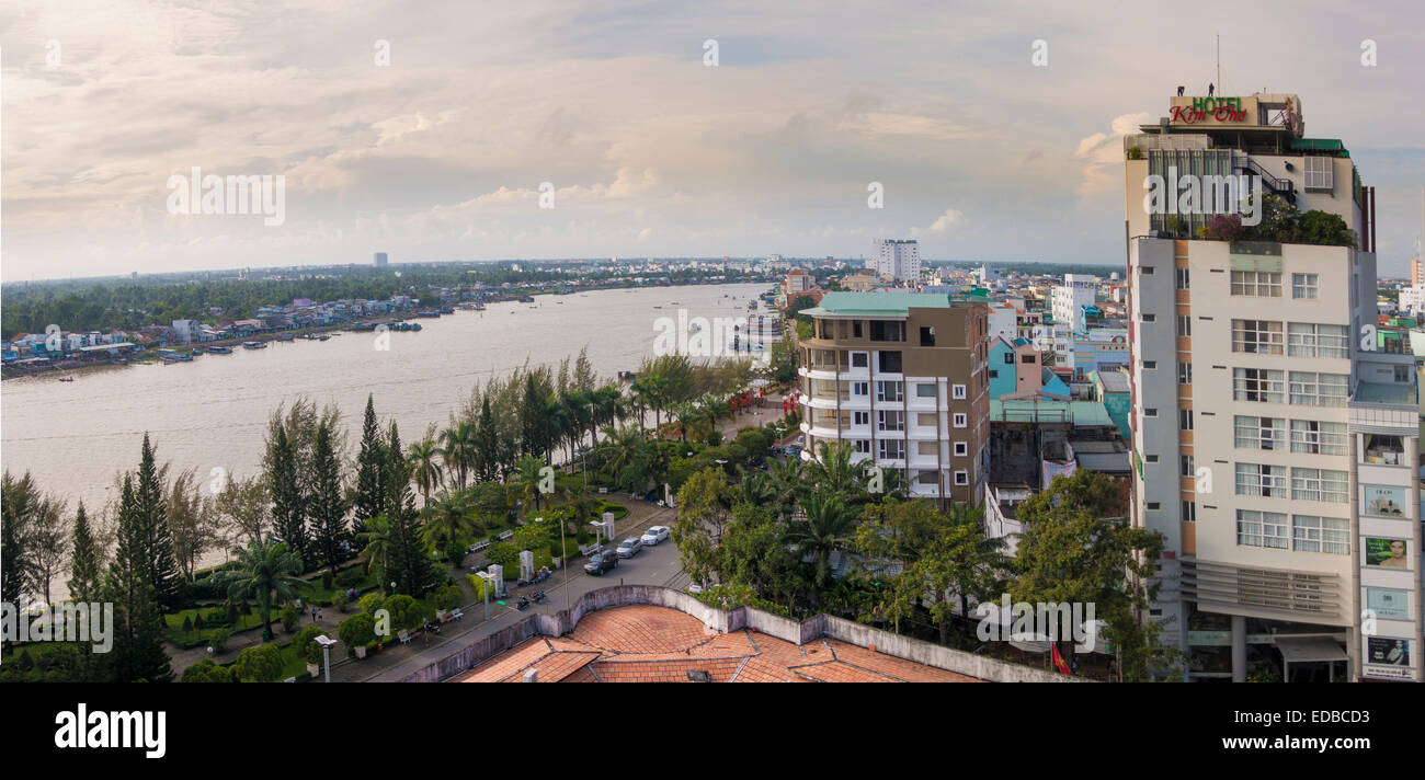 Paysage urbain, derrière le Mékong, le delta du Mékong, Can Tho, Vietnam du Sud, Vietnam Banque D'Images