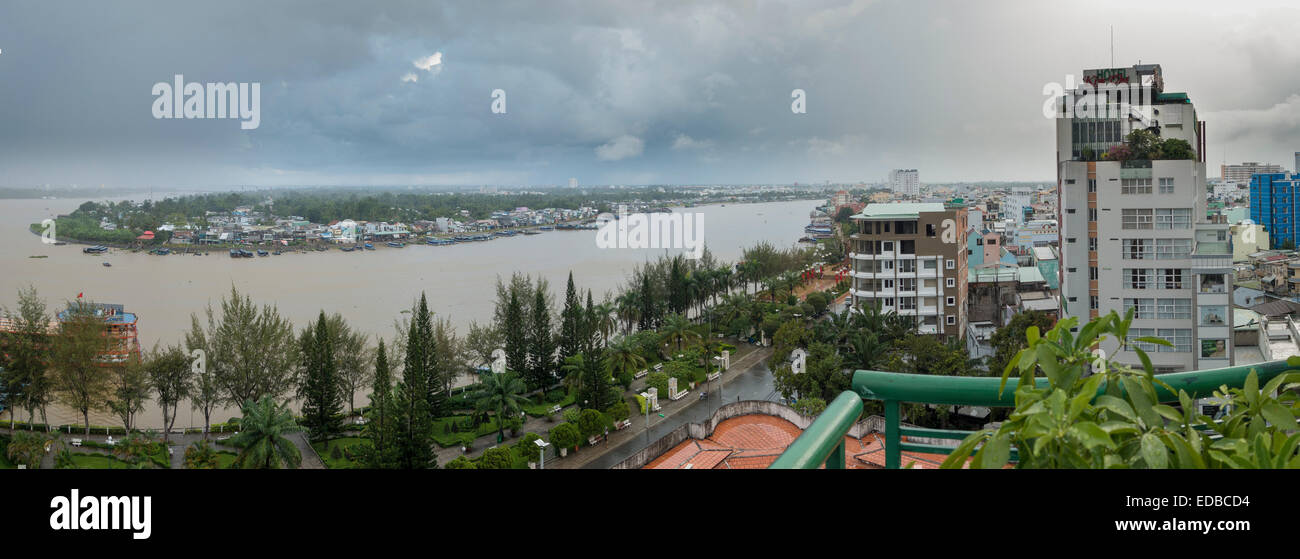 Paysage urbain, le Mékong, le delta du Mékong, Can Tho, Vietnam du Sud, Vietnam Banque D'Images