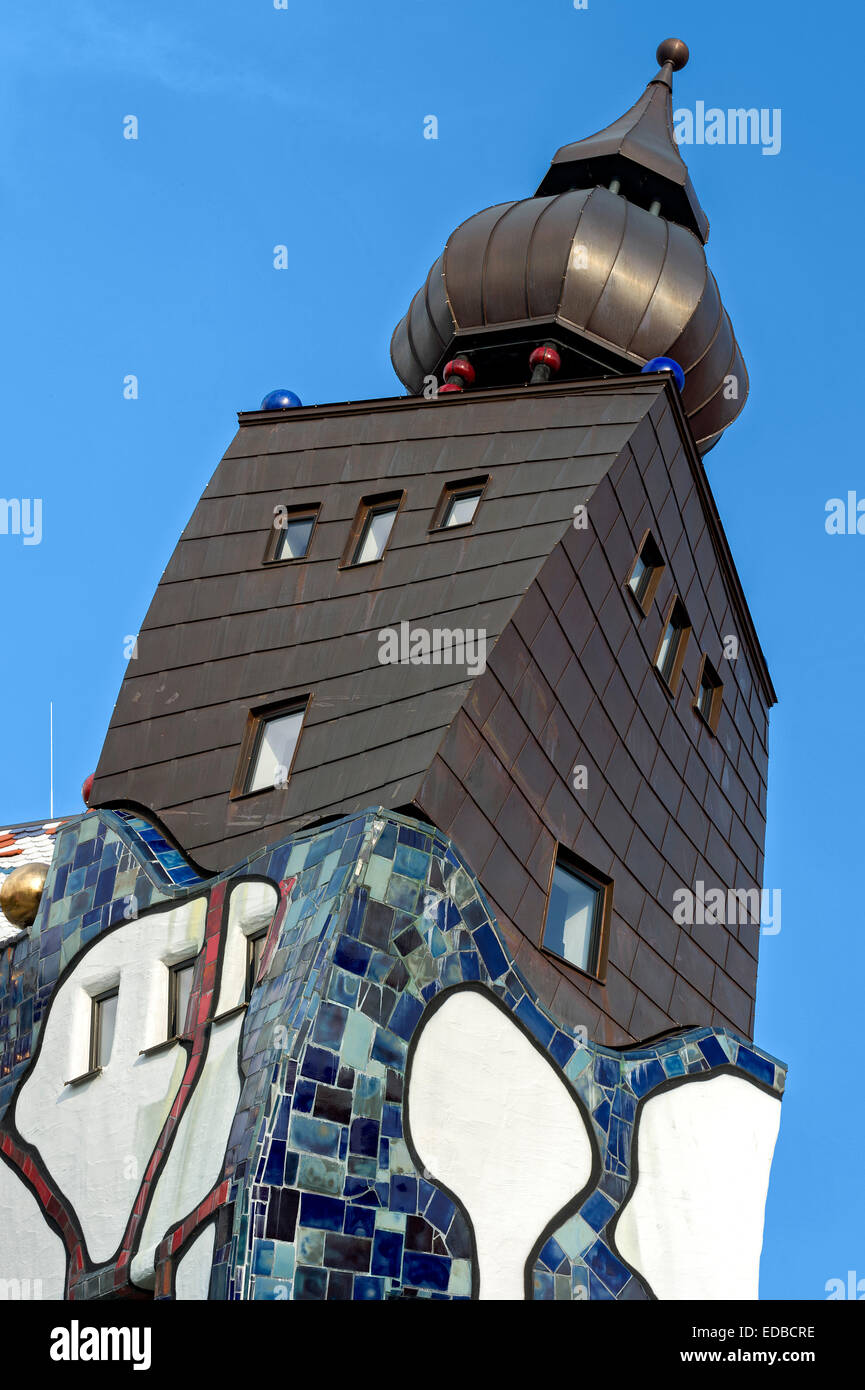 Kunsthaus Abensberg par Peter Pelikan, hall d'exposition Friedensreich Hundertwasser au Kuchlbauer Brauerei Brewery, Banque D'Images