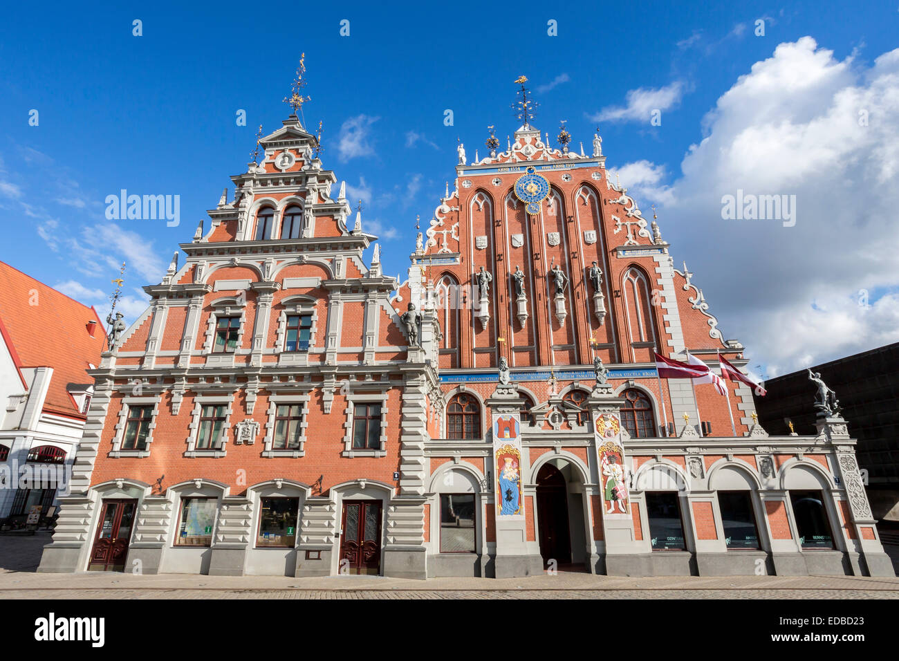 Maison des Têtes Noires à la place de l'Hôtel de Ville, centre historique, patrimoine mondial de l'UNESCO, Riga, Lettonie Banque D'Images