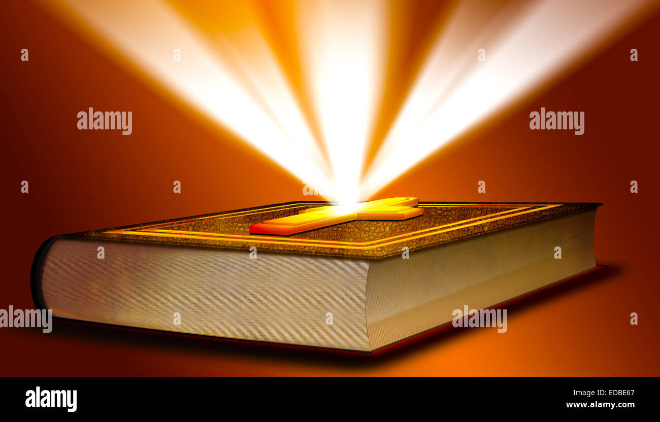 Bible et un phénomène lumineux, illustration Banque D'Images