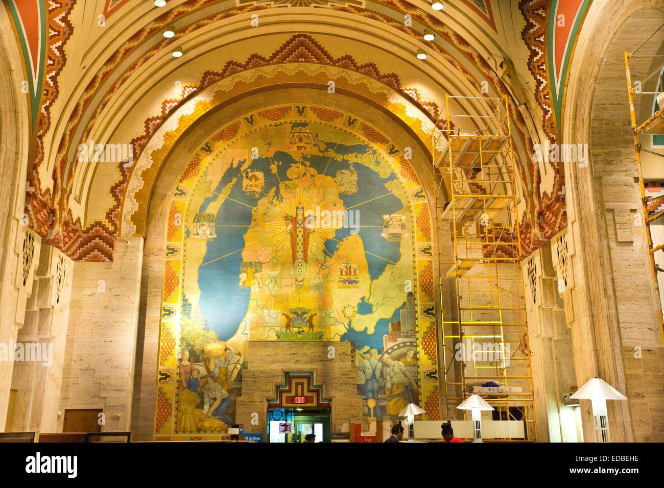 Guardian Building à l'intérieur de Detroit, Michigan, USA. Le 24 octobre 2014. Banque D'Images