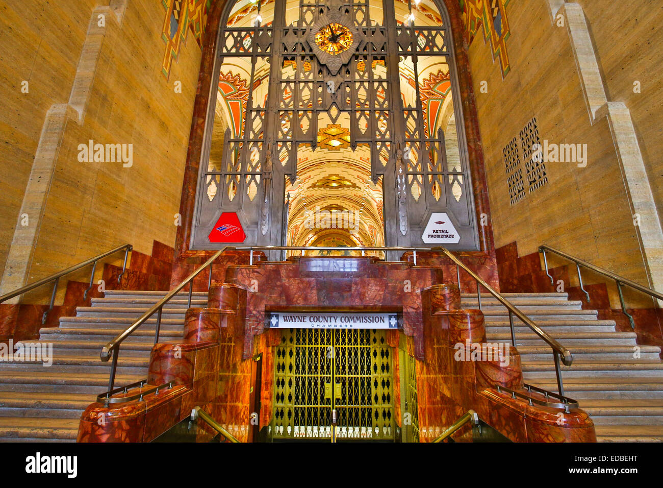 Guardian Building à l'intérieur de Detroit, Michigan, USA. Le 24 octobre 2014. Banque D'Images