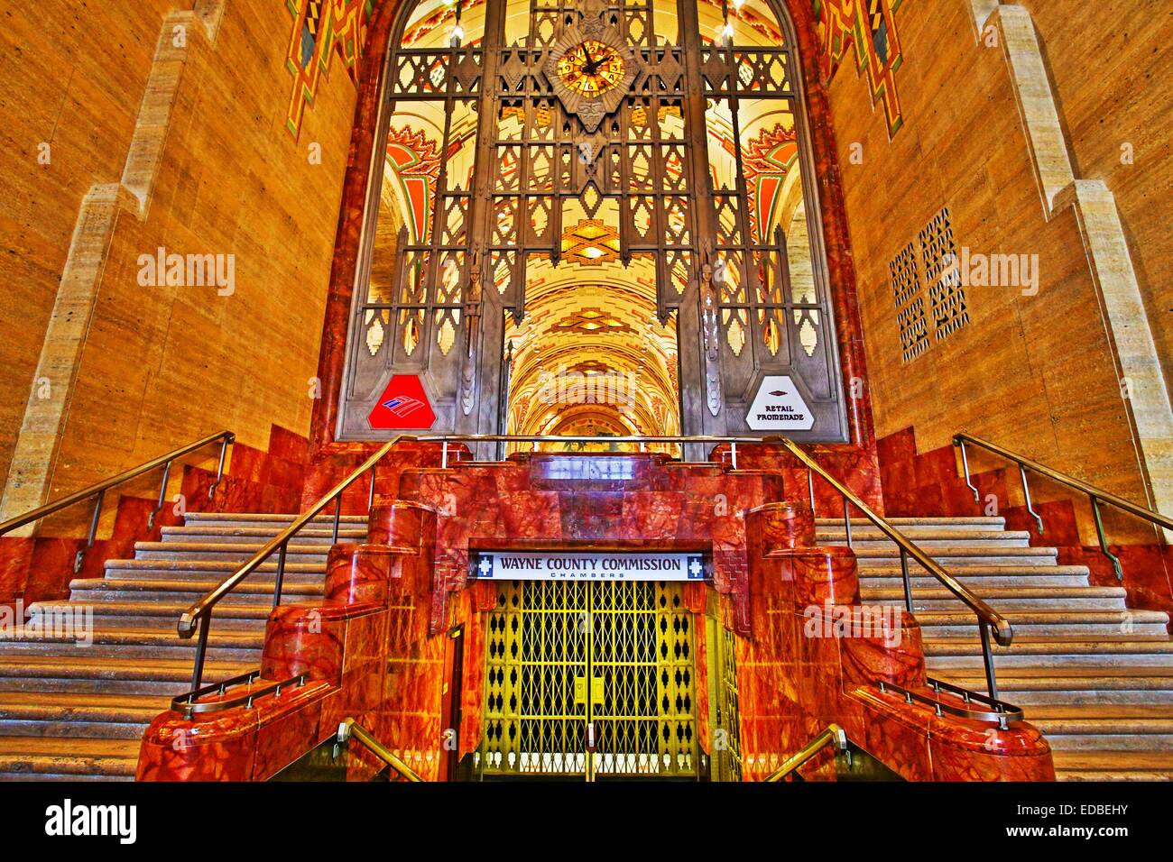 Guardian Building à l'intérieur de Detroit, Michigan, USA. Le 24 octobre 2014. Banque D'Images