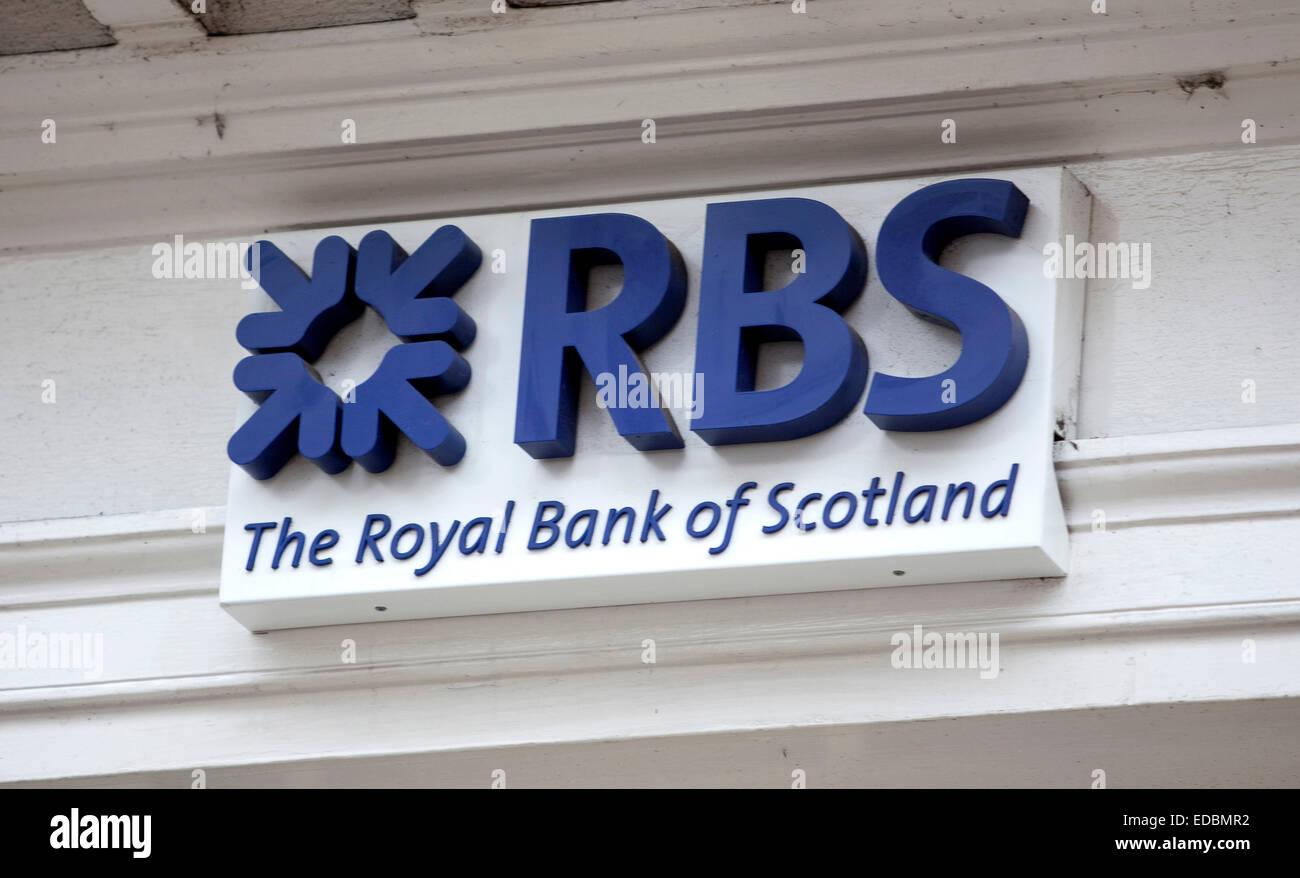 Image d'illustration d'une succursale de la Banque Royale d'Écosse. Banque D'Images