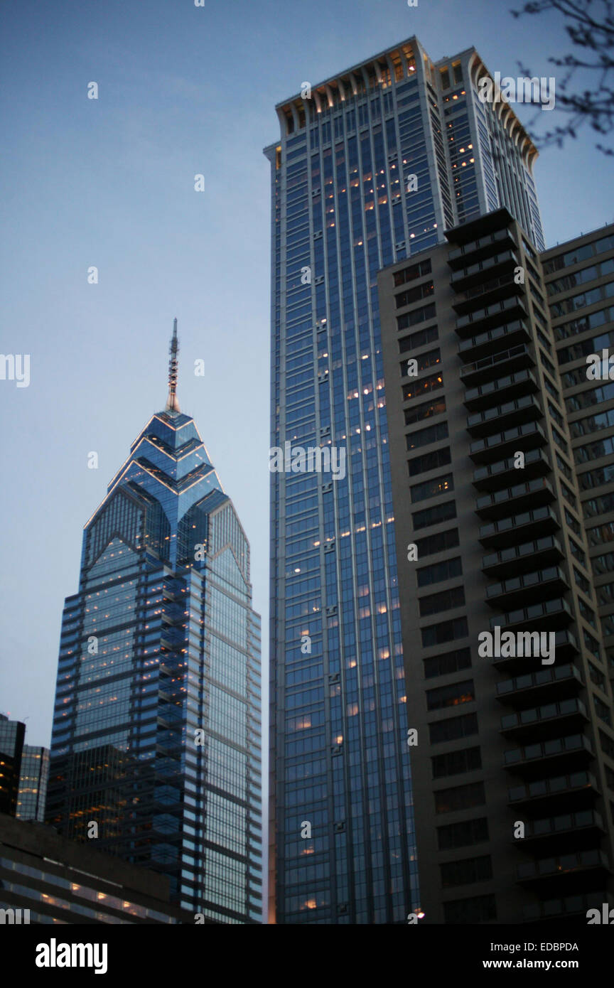 Philadelphie, PA, On Liberty Place le plus haut bâtiment de Philadelphie. Banque D'Images