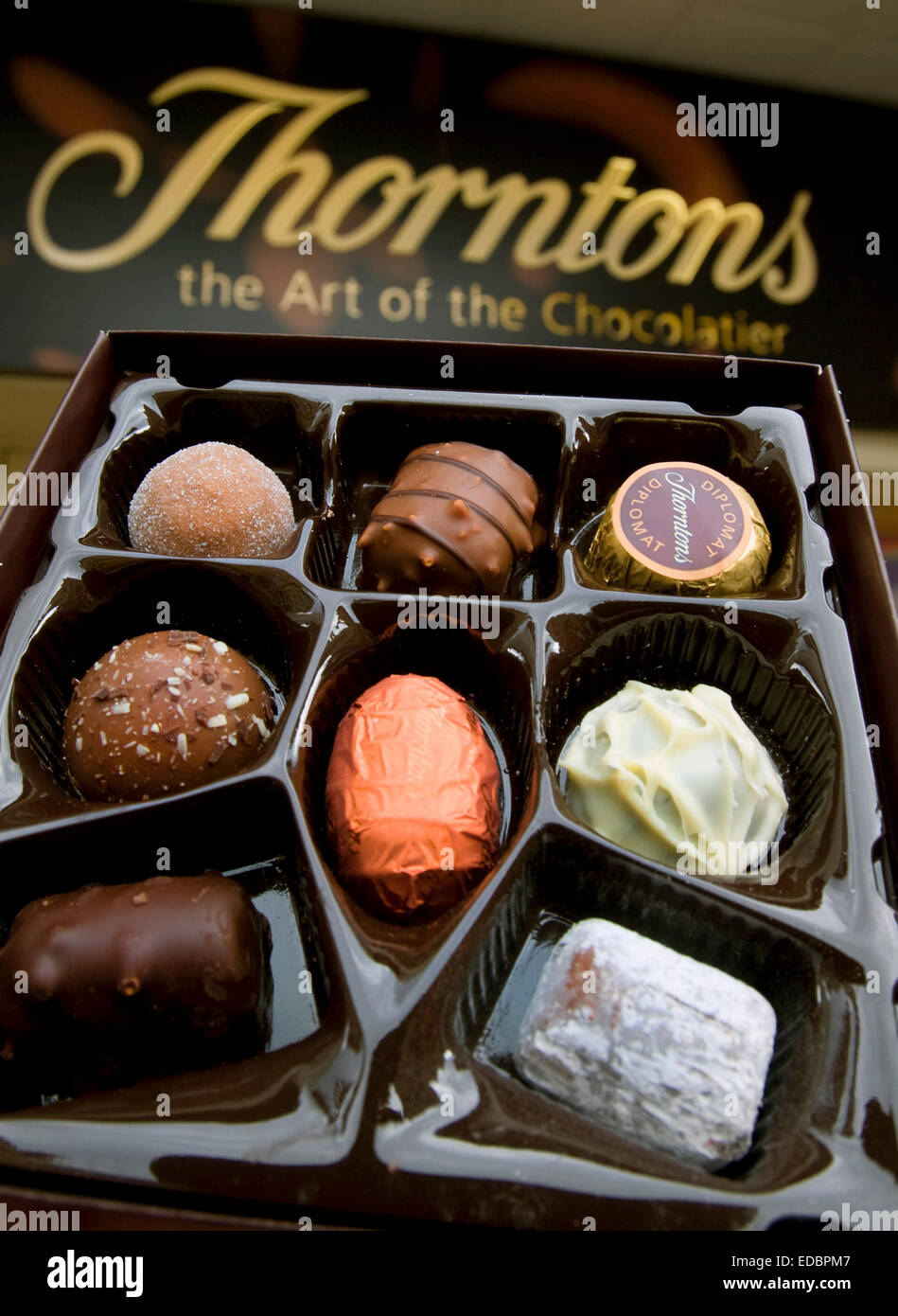 Image d'illustration de Thorntons produits au chocolat. Banque D'Images