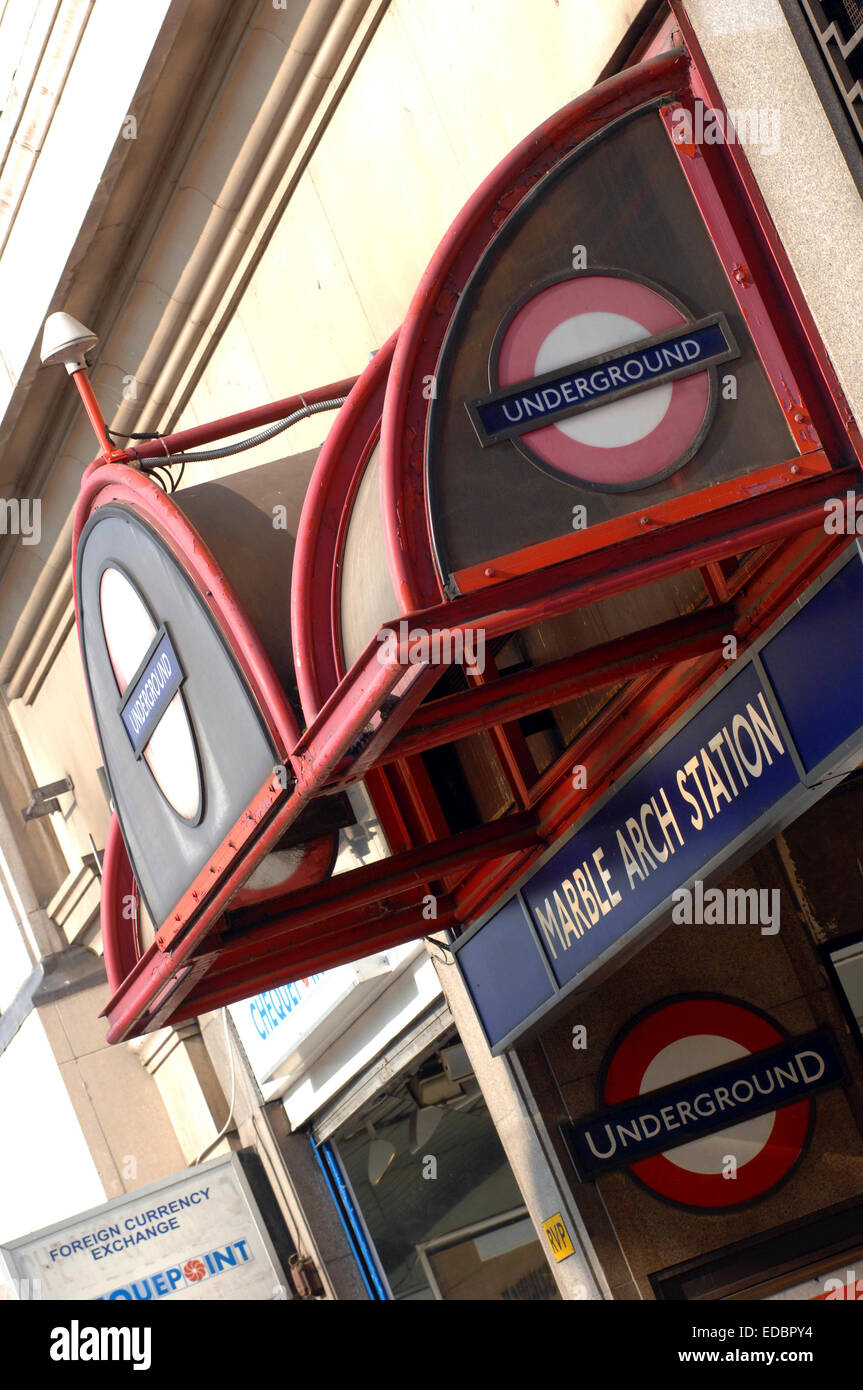 La station de métro Marble Arch. Banque D'Images