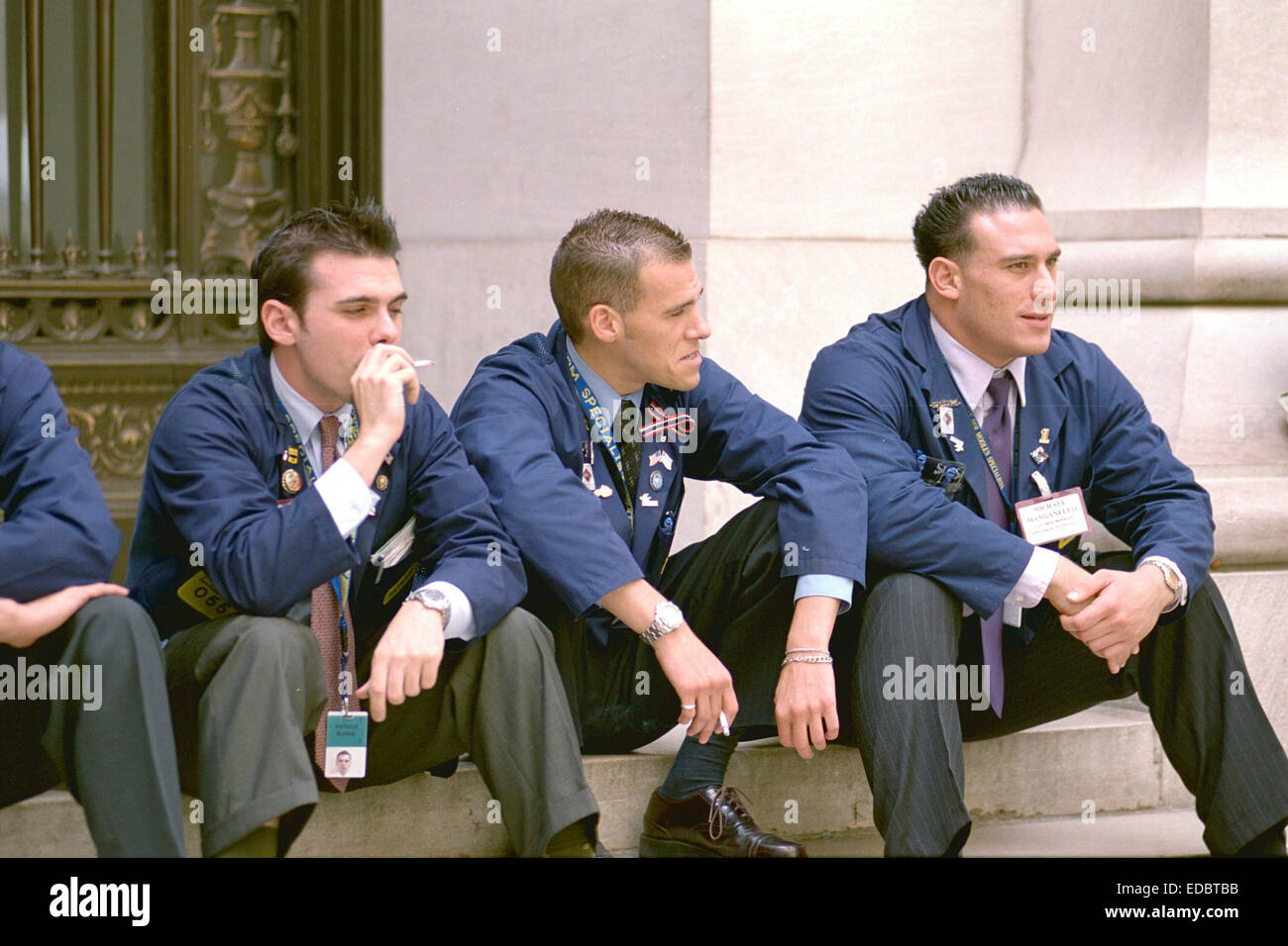 New York traders prendre une pause. Banque D'Images