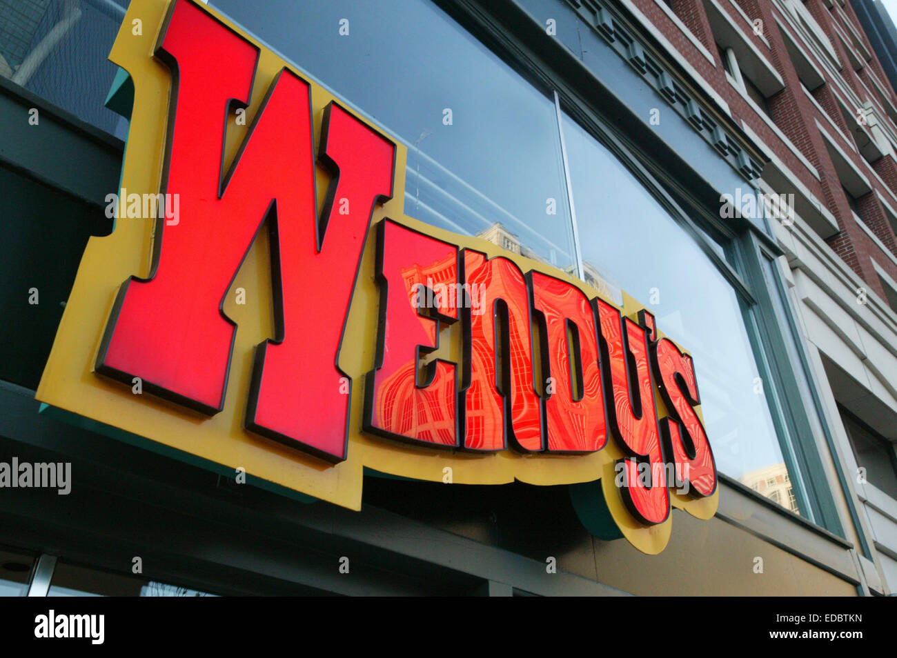 Un restaurant Wendy's à Boton, MA, USA. Banque D'Images