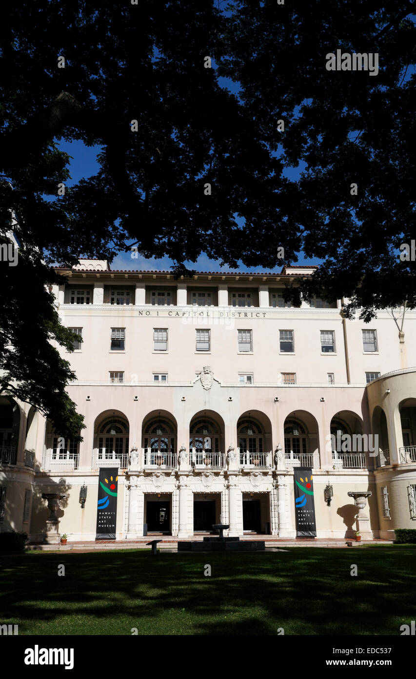 Honolulu, Hawaii, USA. 28 Dec, 2014. Le Hawaii State Art Museum est situé dans le bâtiment n° 1 quartier Capitol, Honolulu. Banque D'Images