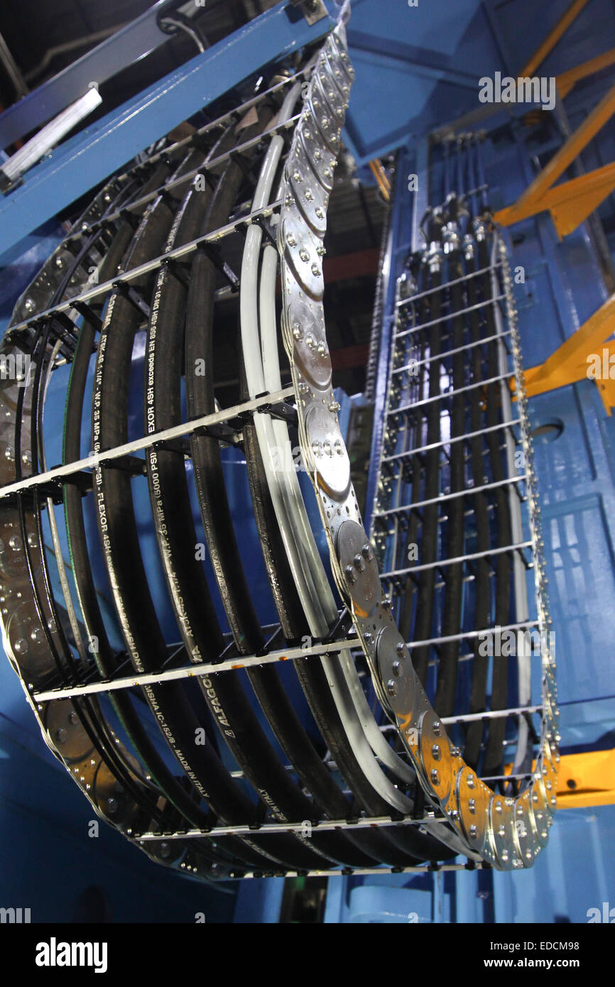 Les flexibles hydrauliques sur la machinerie lourde Banque D'Images