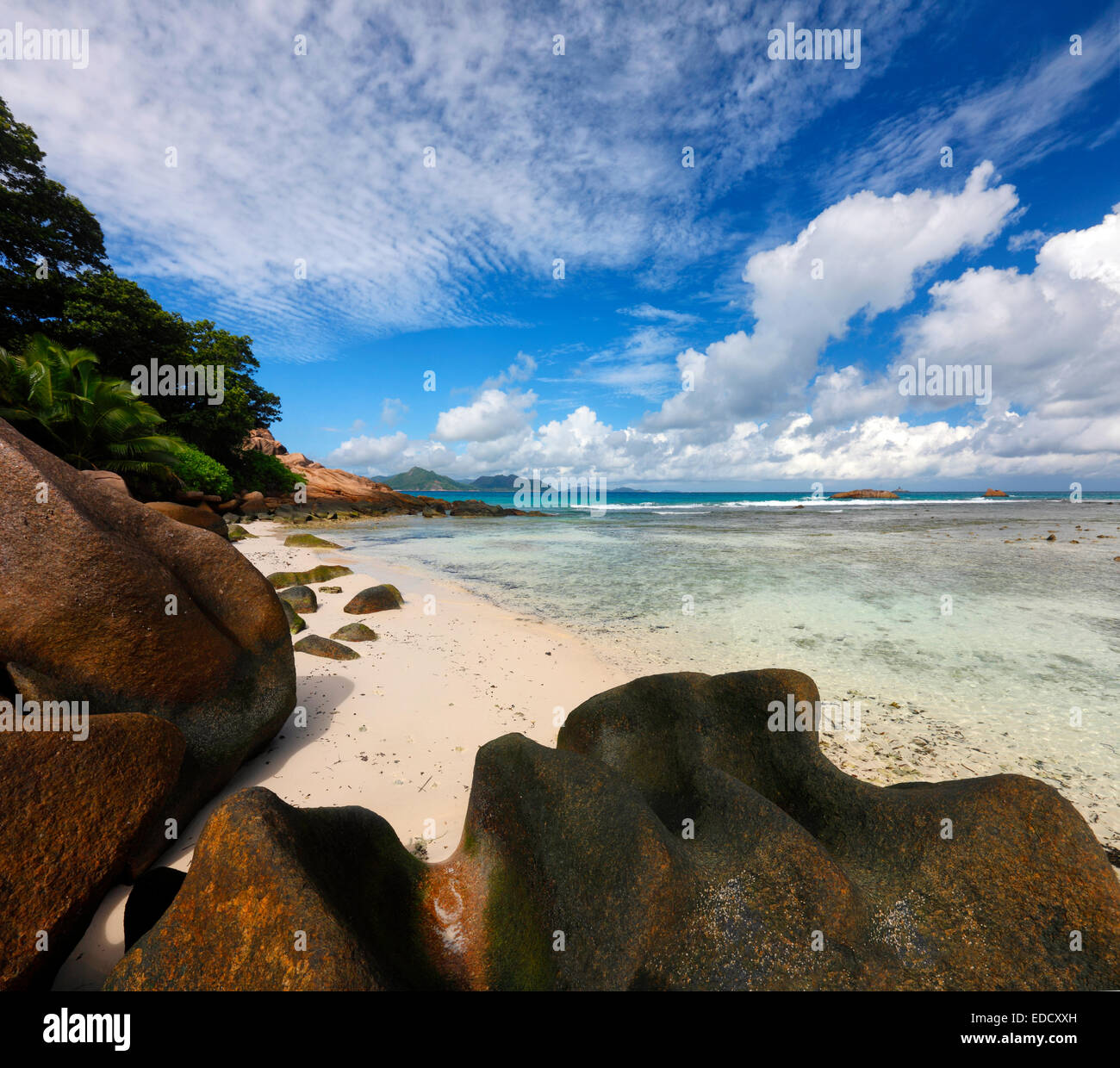 L'île de La Digue, Seychelles Banque D'Images