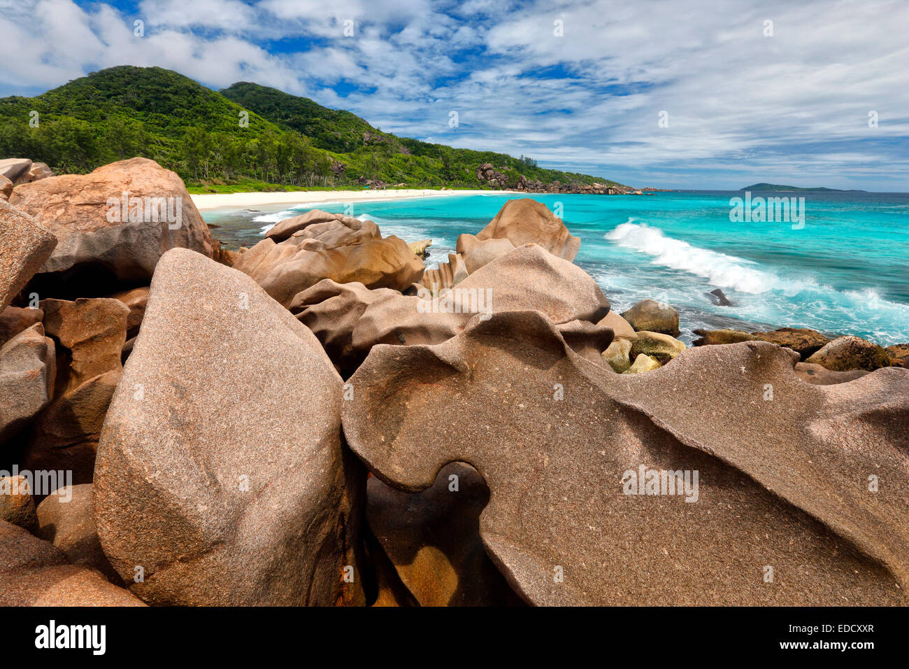 L'île de La Digue, Seychelles Banque D'Images