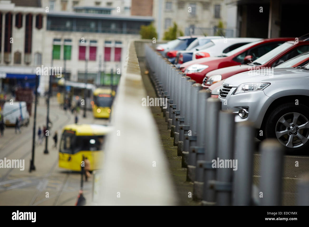 Location de bureau espace de stationnement dans le centre-ville de Manchester Banque D'Images