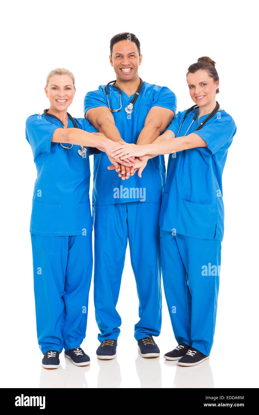 Groupe de professionnels de la santé isolated on white Banque D'Images