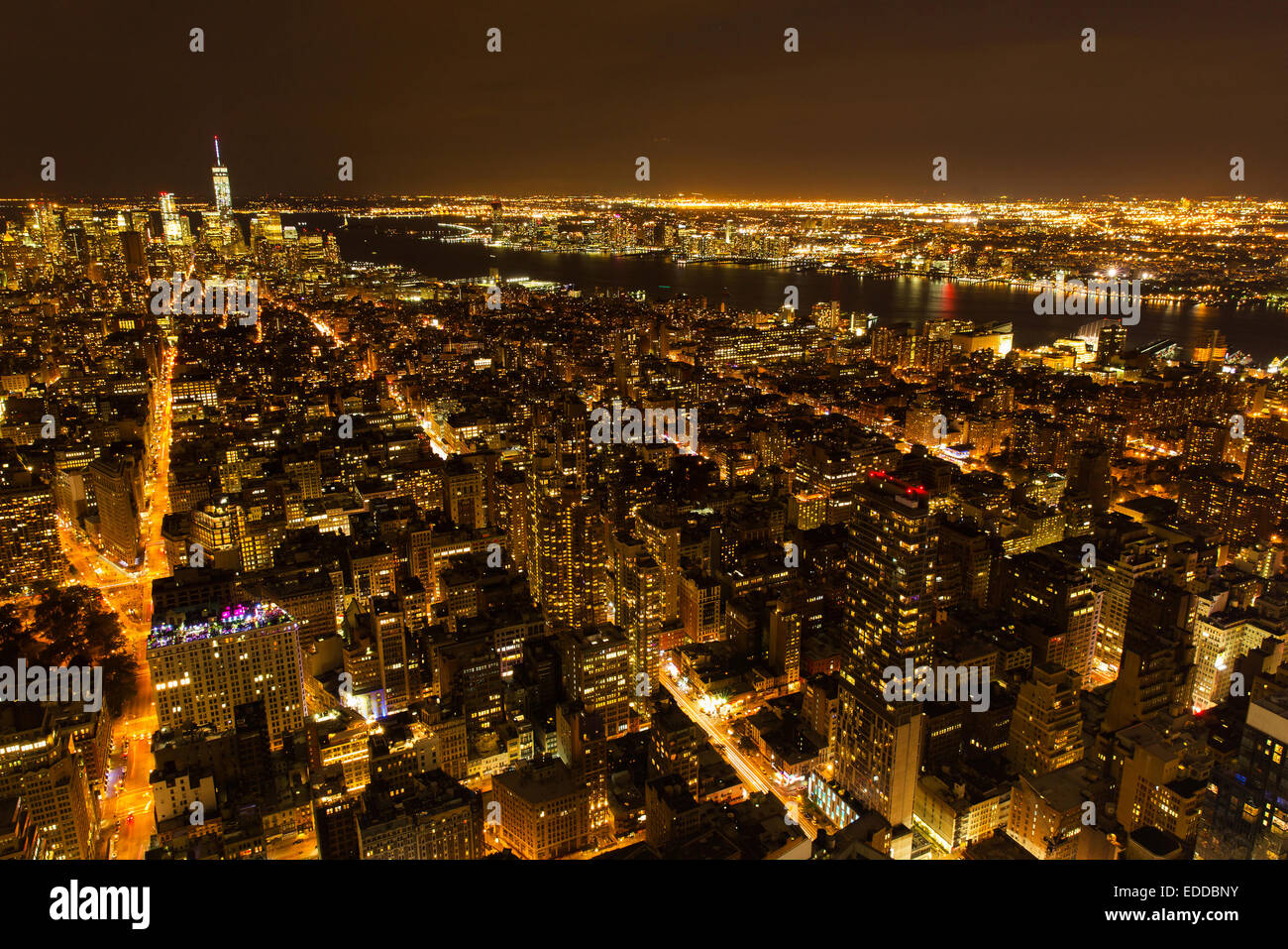 Belle Vue de nuit de la ville de New York, USA Banque D'Images
