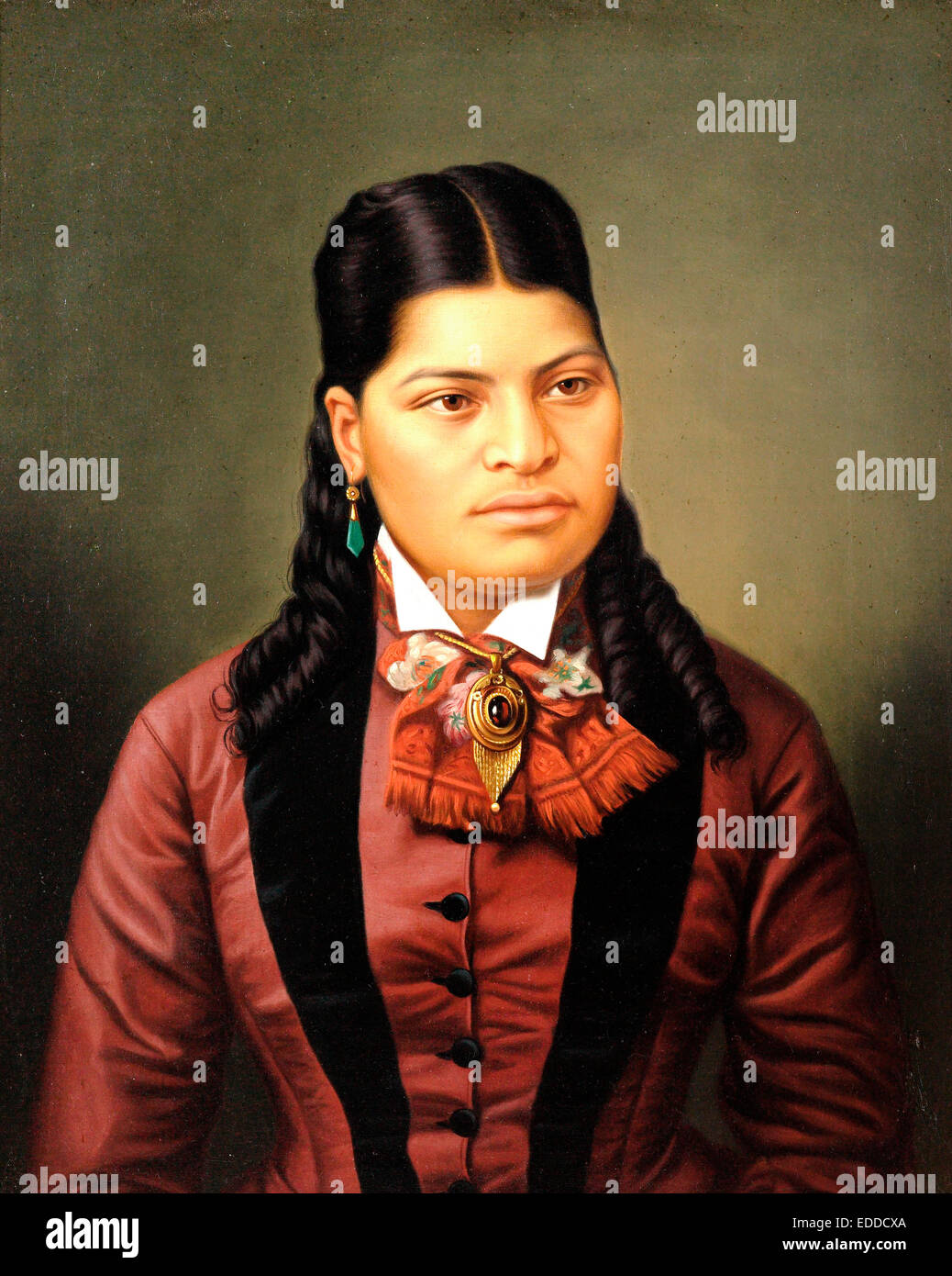 Gottfried Lindauer, fille des Maoris. Vers 1874. Huile sur toile. Tongarew Te Papa Museum, en Nouvelle-Zélande. Banque D'Images