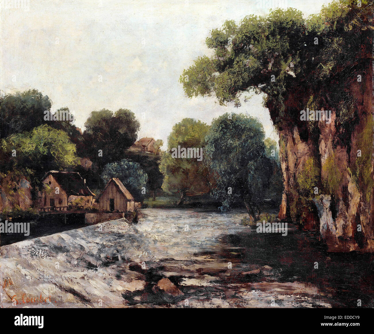 Gustave Courbet, Le barrage de l'usine 1866 Huile sur toile. L'Alte Nationalgalerie, Berlin, Allemagne. Banque D'Images