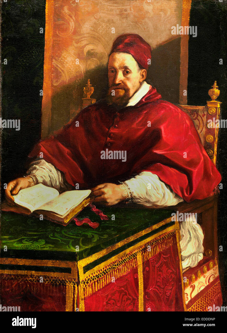 Le Guerchin, Portrait du Pape Grégoire XV. Circa 1622-1623. Huile sur toile. J. Paul Getty Museum, Los Angeles, USA. Banque D'Images