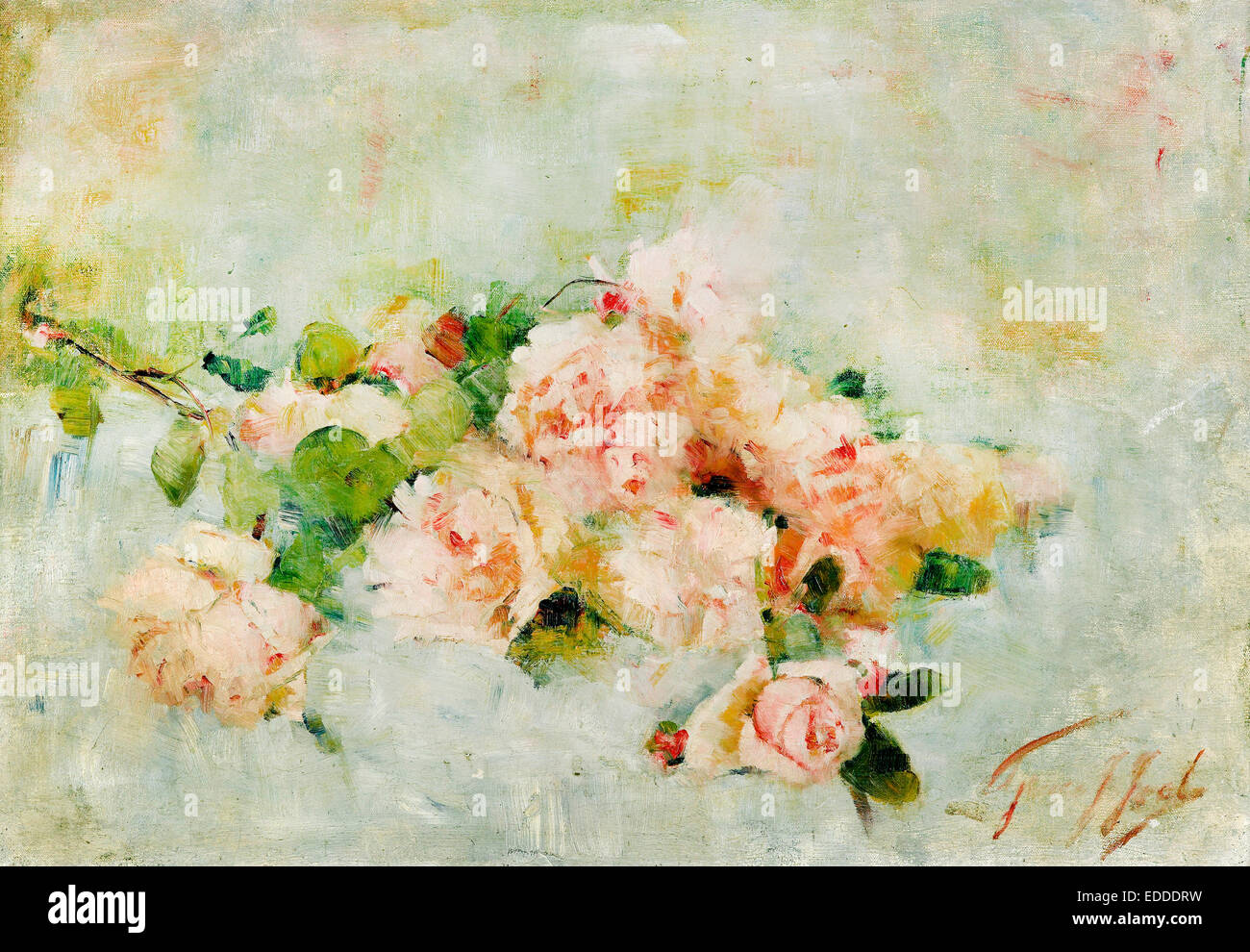 Grace Joel, Roses. Circa 1895. Huile sur toile. Tongarew Te Papa Museum, en Nouvelle-Zélande. Banque D'Images
