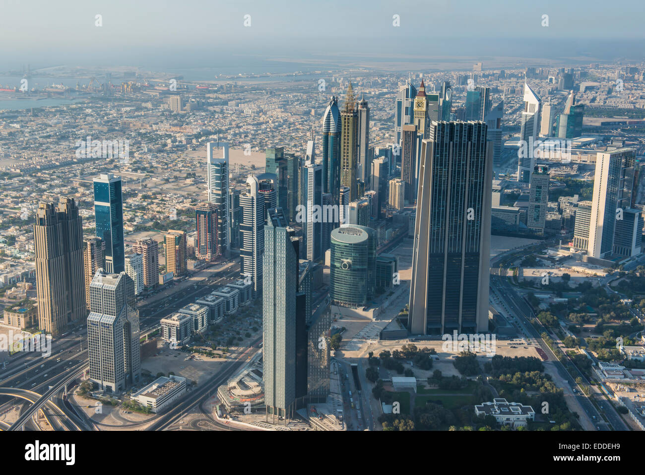 Vue depuis le Burj Khalifa, Dubaï, l'Émirat de Dubaï, Émirats Arabes Unis Banque D'Images