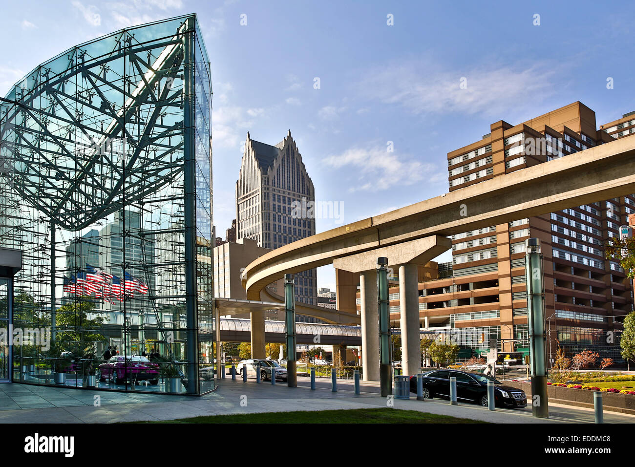 Detroit People Mover, le centre-ville de Détroit, Michigan, USA. Le 24 octobre 2014. Banque D'Images