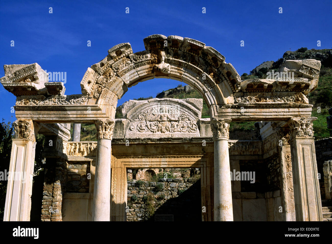 Turquie, Éphèse, temple d'Hadrien Banque D'Images