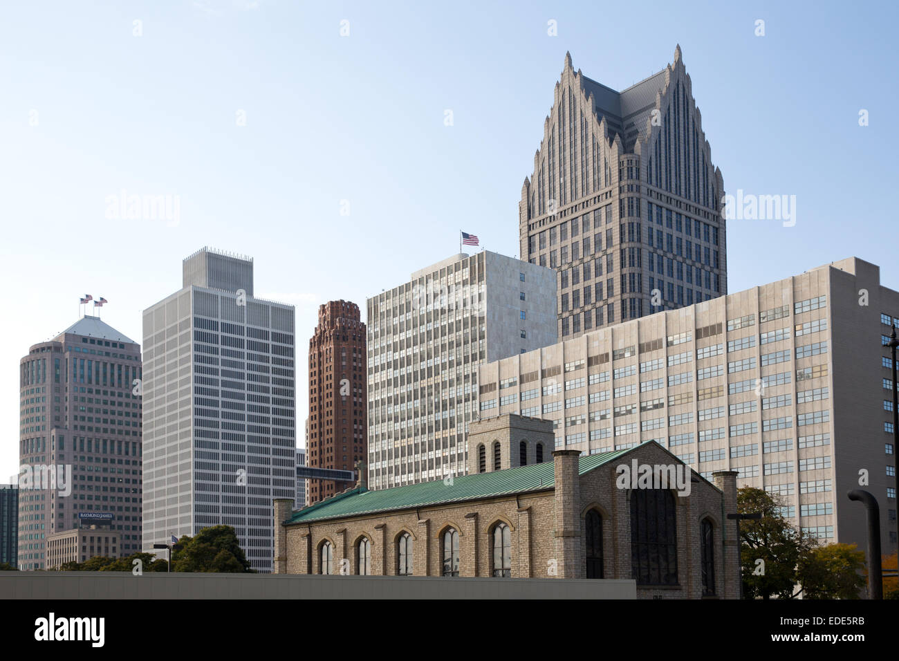 Le centre-ville de Detroit, Michigan, USA. Le 24 octobre 2014. Banque D'Images